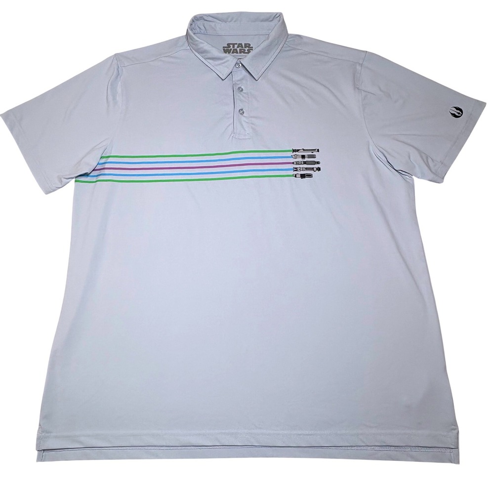 RSVLTS Breakfast Balls Star Wars Jedi Stripes Golf Polo Shirt Men 2XL Lightsaber
